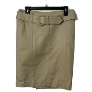 Khaki skirt with attached belt